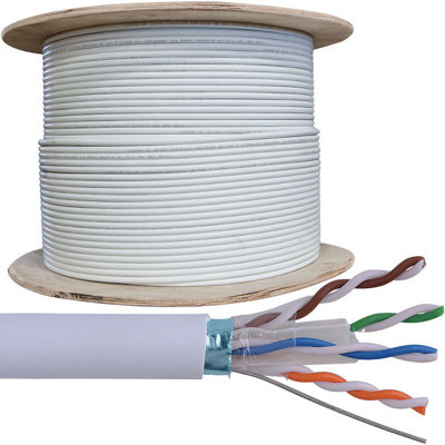 50m (164 ft) - CAT6 FTP STP Shielded Cable Reel Drum Pure Copper Ethernet Network LAN RJ45