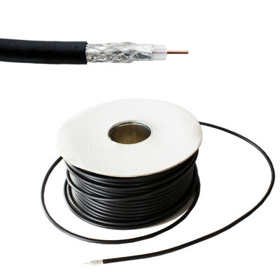 50m (164 ft) - Outdoor Coaxial RG6 Cable Wire Reel Drum TV Aerial Satellite Freeview CCS