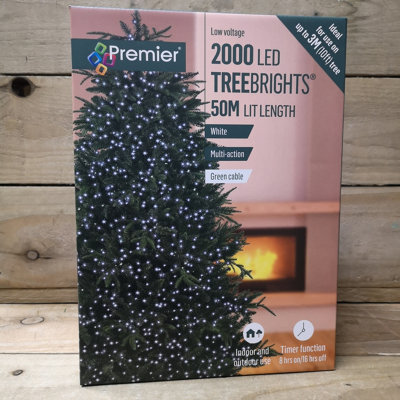 50m 2000 LED TreeBrights Christmas String Lights with Timer in Cool White