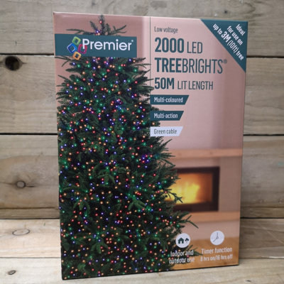 50m 2000 LED TreeBrights Christmas String Lights with Timer in Multi ...