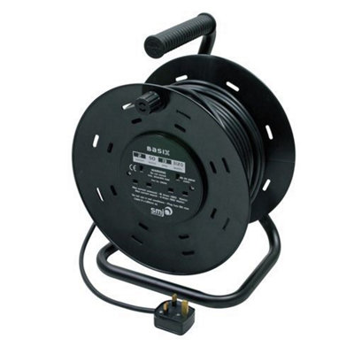 50M EXTENSION CABLE REEL ON METAL FRAME, 240V, 13A, WITH 4 SOCKET OUTLETS (1.25mm cable)