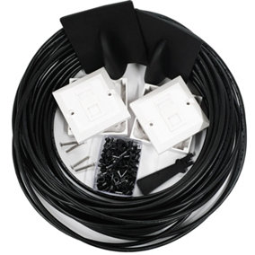 50m Extension Kit - CAT6 Extension Outdoor External Cable Kit RJ45 Network Ethernet Face Plate