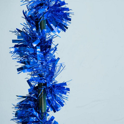 50m Extra Thick Fire Retardant Blue Tinsel