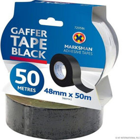 50M Gaffer Black Duct Tape Strong Reliable Strong Multipurpose Repair Adhesive