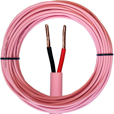 50m Low Smoke Speaker Cable - 18AWG 0.75mm Double Insulated CCA LSZH 100V for Hi-Fi and Commercial Use