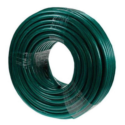 50m Reinforced Garden Hose Pipe in Green DIY at B&Q