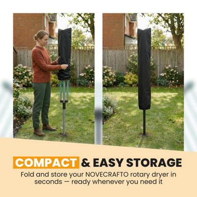 50m Rotary Washing Line Easy Lock 4-Arm Garden Outdoor Clothes Dryer ...