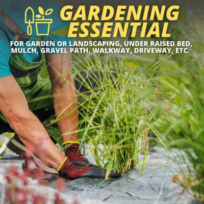 50m x 2m Heavy-Duty Weed Control Fabric Membrane with pegs 100GSM Polypropylene Corrosion Membrane - 5