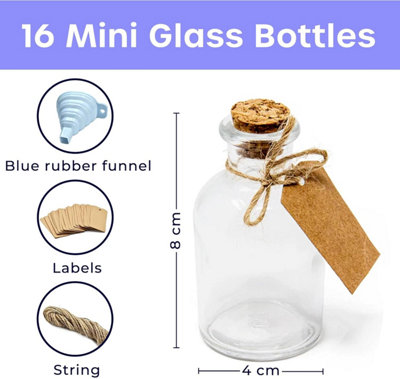 CTKcom 0.5 ml Mini Tiny Amber Glass Jars Bottles with Cork