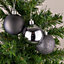 50mm/12Pcs Christmas Baubles Shatterproof Dark Grey,Tree Decorations
