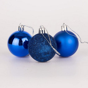 50mm/18Pcs Christmas Baubles Shatterproof Blue,Tree Decorations