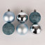 50mm/18Pcs Christmas Baubles Shatterproof Light Blue,Tree Decorations