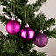 50mm/18Pcs Christmas Baubles Shatterproof Purple,Tree Decorations