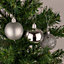 50mm/18Pcs Christmas Baubles Shatterproof Silver,Tree Decorations