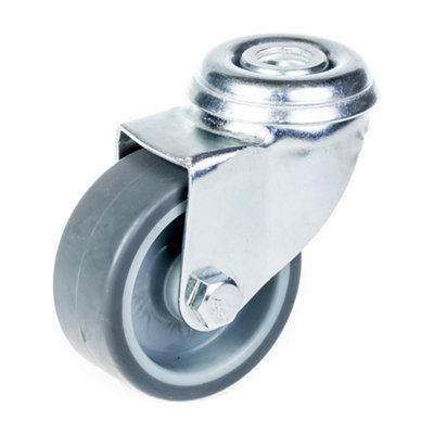50mm 2" castor grey rubber tyre, swivel, 40kg capacity