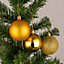 50mm/24Pcs Christmas Baubles Shatterproof Gold,Tree Decorations