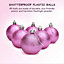 50mm/24Pcs Christmas Baubles Shatterproof Pale Pink,Tree Decorations