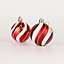 50mm/24Pcs Christmas Baubles Shatterproof Red White Candy Strips,Tree Decorations