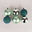50mm/24Pcs Christmas Baubles Shatterproof Turquoise,Tree Decorations