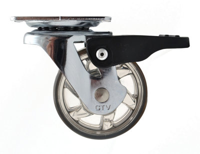 50mm 30kg Plastic Swivel Castor Wheel Furniture Caster Brown - With Brake - Pack of 1 Price Comparisons | Compare The Build