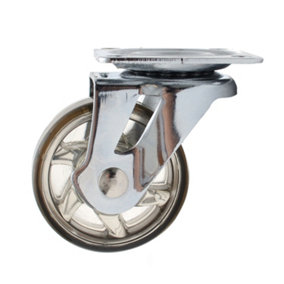 50mm 30kg Plastic Swivel Castor Wheel Furniture Caster Brown - Without Brake - Pack of 1