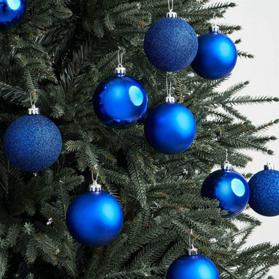 50mm/9Pcs Christmas Baubles Shatterproof Blue,Tree Decorations