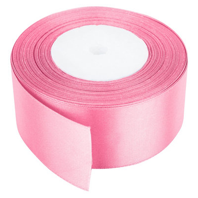 50mm Baby Pink Double Sided Satin Polyester Ribbon Roll, 25 metres