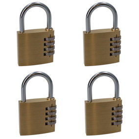 50mm Brass Combination Padlock Lock Security Shed Garage Door Luggage 4pc