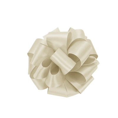 50mm Cream Double Sided Satin Polyester Ribbon Roll, 25 metres