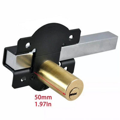 50mm Double Long Throw Gate Lock with 5 Keys for Garden Locking