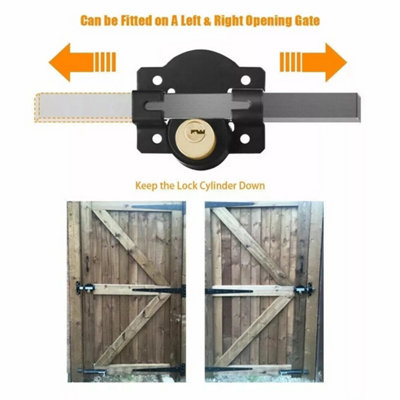 50mm Double Long Throw Gate Lock with 5 Keys for Garden Locking