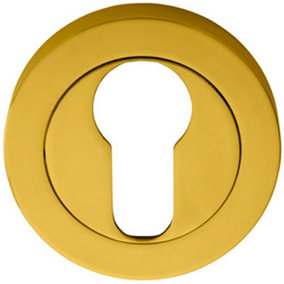 50mm Euro Profile Escutcheon Concealed Fix Polished Brass Keyhole Cover