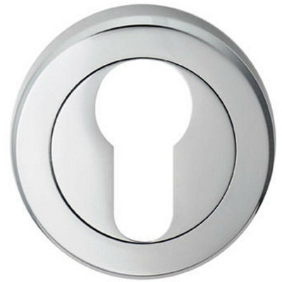 50mm Euro Profile Round Escutcheon Beveled Edge Concealed Fix Polished Chrome