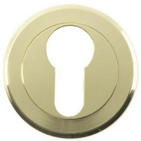 50mm Euro Profile Round Escutcheon Beveled Edge Concealed Fix Stainless Brass