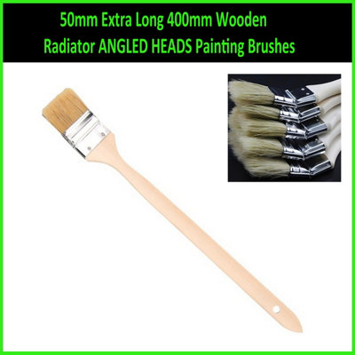 50mm Extra Long 400mm Wooden Radiator ANGLED HEADS Painting Brushes