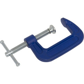 50mm Heavy Duty Forged G-Clamp - 25mm Throat - Threaded Screw Clamp Swivel Tip