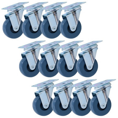 50mm Heavy Duty Swivel Castor Wheels Trolley Furniture Rubber Wheel 12pc Price Comparisons | Compare The Build