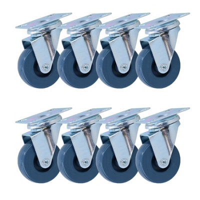 50mm Heavy Duty Swivel Castor Wheels Trolley Furniture Rubber Wheel 8pc Price Comparisons | Compare The Build