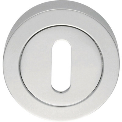 50mm Lock Profile Escutcheon Concealed Fix Polished Chrome Keyhole Cover