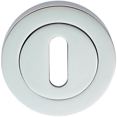 50mm Lock Profile Round Escutcheon 10mm Depth Concealed Fix Polished Chrome