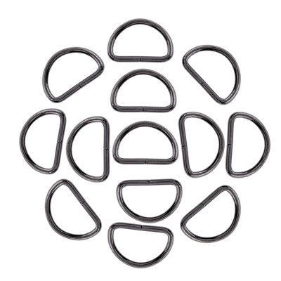 50mm Metal D Ring Buckle for DIY Crafts, Webbing Strap, Purse, Pet collars, Gunmetal - 10pcs