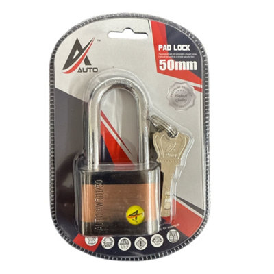 50mm Padlock Swift Shackle Lock 4 Keys