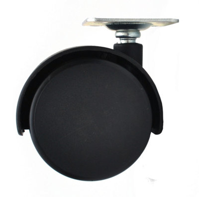 50mm Plastic Swivel Castor Wheel Black Furniture Caster - Without Brake - Pack of 1 Price Comparisons | Compare The Build