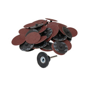 50mm Quick Change Rubber Backing Pad Adapter + 50pc 80 Grit Sanding Pads