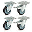 50mm Set of 4 Swivel Castors with Plate Fitting