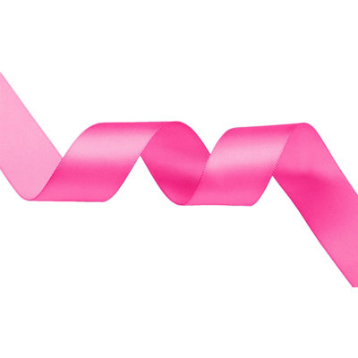 50mm Shocking Pink Double Sided Satin Polyester Ribbon Roll, 25 metres