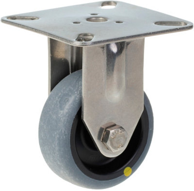 50mm stainless steel fixed castor with grey electrically conductive thermoplasti