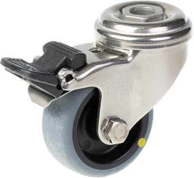 50mm stainless steel swivel/brake castor with grey electrically ...