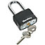 50mm STEEL BODY Padlock 8mm Hardened LONG SHACKLE - 2 Key Security Unit Lock