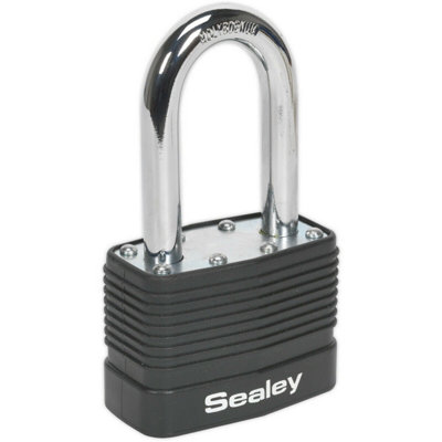 50mm STEEL BODY Padlock 8mm Hardened LONG SHACKLE - 2 Key Security Unit Lock